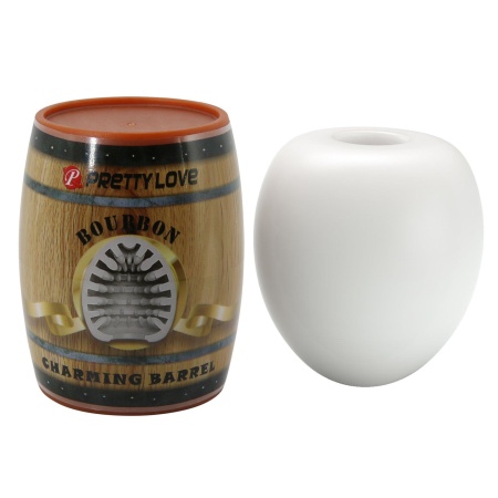 Masturbator Bourbon Charming Barrel - kompaktowy, z żebrowanym kanałem wewnętrznym - 3