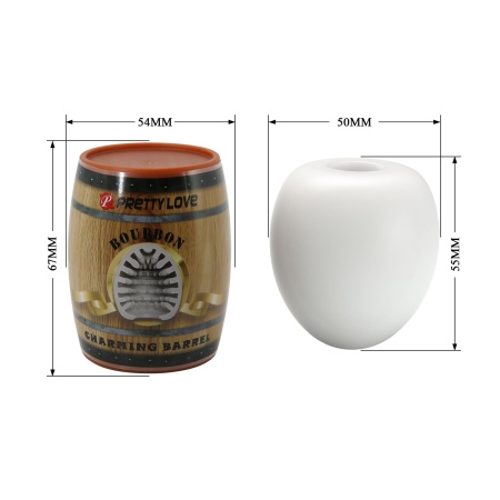 Masturbator Bourbon Charming Barrel - kompaktowy, z żebrowanym kanałem wewnętrznym - 8