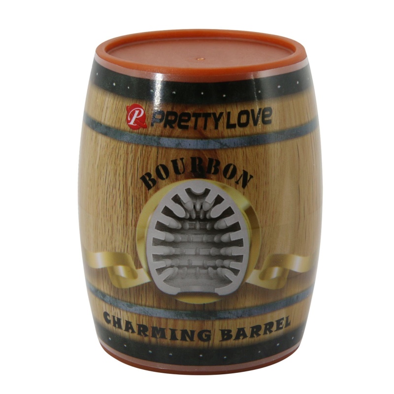 Masturbator Bourbon Charming Barrel - kompaktowy, z żebrowanym kanałem wewnętrznym - 9