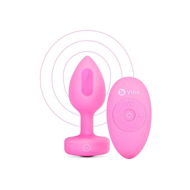 Plug analny wibrujący w kształcie serca S/M - bezszwowy silikon, 15 wzorców wibracji, długość wkładana 7,6 cm - 2
