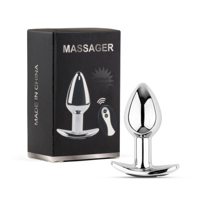 Metal Butt Plug M Vibrator USB - Remote Control - 1