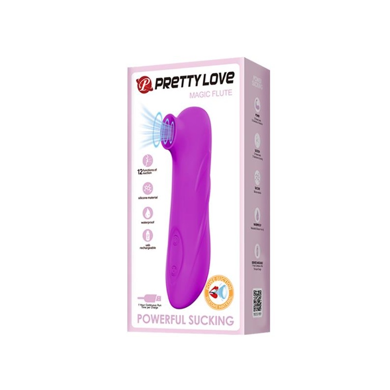 Stymulator łechtaczki Magic Flute z 12 funkcjami ssania, 11,9 cm - 8