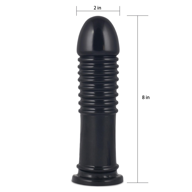 Duży korek analny King Sized Anal Bumper 20,3 cm PVC czarny - 4