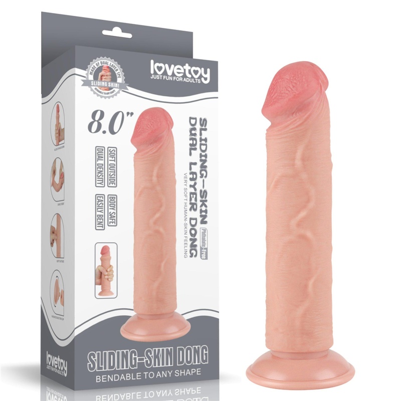 Dildo Realistyczne Sliding Skin Dual Layer 20 cm TPE - 1