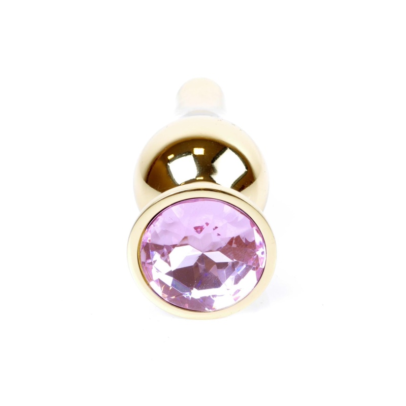Biżuteria analna Jewellery Gold Rose - korek analny ze stali nierdzewnej, anatomiczny kształt, długość 9,5 cm, średnica 3 cm - 1