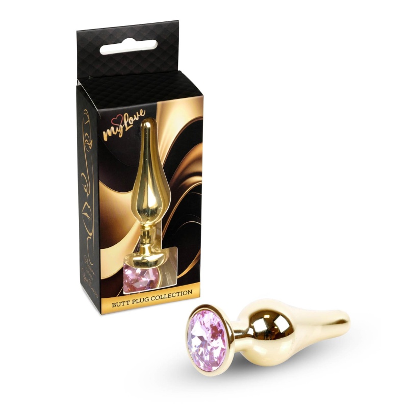 Biżuteria analna Jewellery Gold Rose - korek analny ze stali nierdzewnej, anatomiczny kształt, długość 9,5 cm, średnica 3 cm - 8