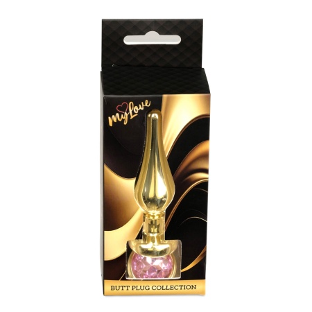 Biżuteria analna Jewellery Gold Rose - korek analny ze stali nierdzewnej, anatomiczny kształt, długość 9,5 cm, średnica 3 cm - 10