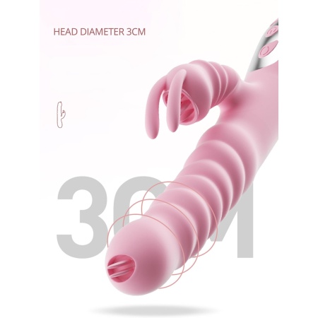 Wibrator Hannah 24 cm z języczkiem, wibracjami i rotacją - 6