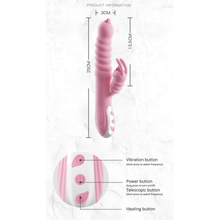 Wibrator Hannah 24 cm z języczkiem, wibracjami i rotacją - 10