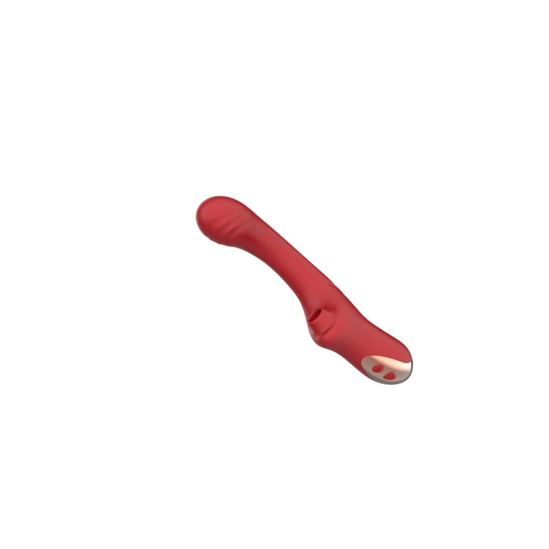 Wibrator Suking G Spot Red - podciśnieniowe ssanie łechtaczki, wibracje punktu G, wymiary: brak danych producenta - 3