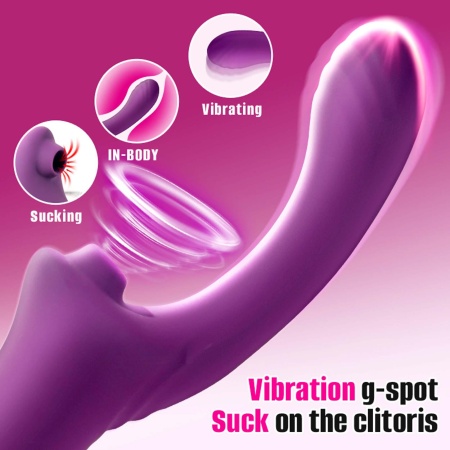 Wibrator Suking G Spot Red - podciśnieniowe ssanie łechtaczki, wibracje punktu G, wymiary: brak danych producenta - 12