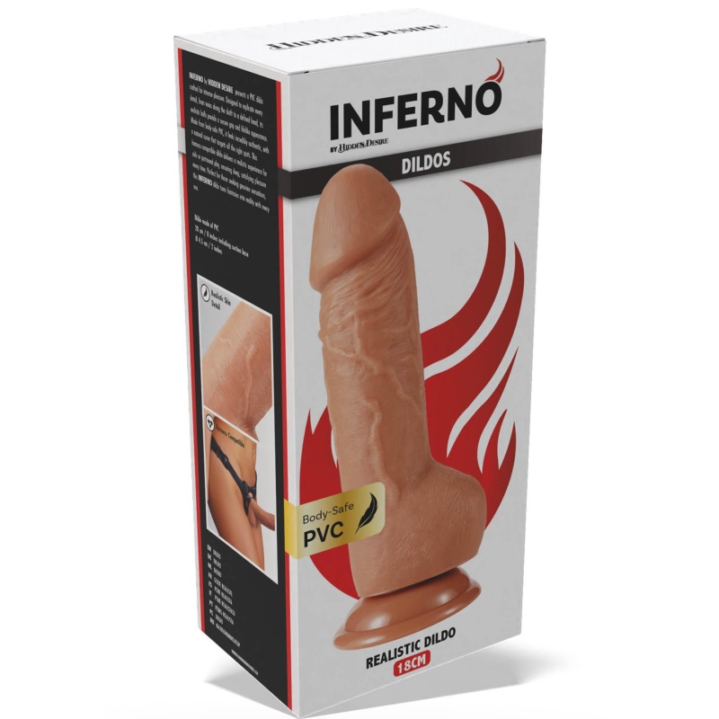 Dildo realistyczne Inferno z przyssawką 18 cm - 2