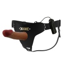 Uprząż Starks typu strap-on z wibrującym dildo hollow 17,5 cm - 2