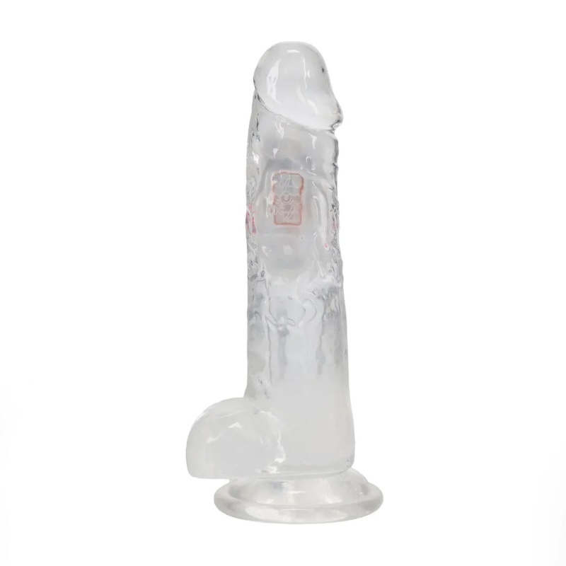 Wibrujące dildo LED z jądrami, przyssawką i pilotem, 20 cm - 3