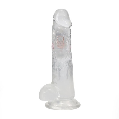 Wibrujące dildo LED z jądrami, przyssawką i pilotem, 20 cm - 3