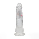 Wibrujące dildo LED z jądrami, przyssawką i pilotem, 20 cm - 4
