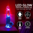 Wibrujące dildo LED z jądrami, przyssawką i pilotem, 20 cm - 7
