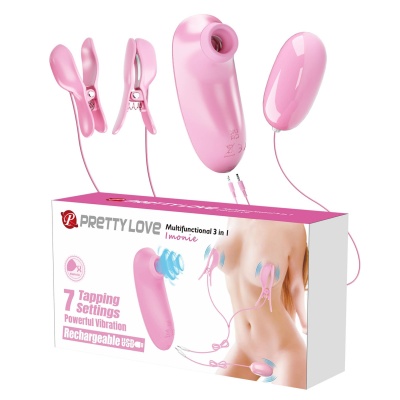 Zestaw Imonie 3w1 z wibrującymi klamerkami i pulsatorem 12 cm - 1