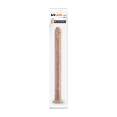 Dildo 19 Inch Beige (48,2 cm) - realistyczna struktura, przyssawka i montaż w uprzęży strap-on - 1