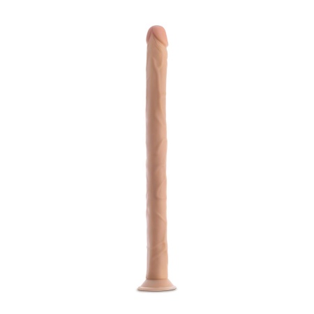 Dildo 19 Inch Beige (48,2 cm) - realistyczna struktura, przyssawka i montaż w uprzęży strap-on - 2