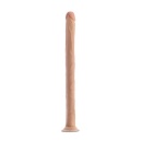 Dildo 19 Inch Beige (48,2 cm) - realistyczna struktura, przyssawka i montaż w uprzęży strap-on - 2