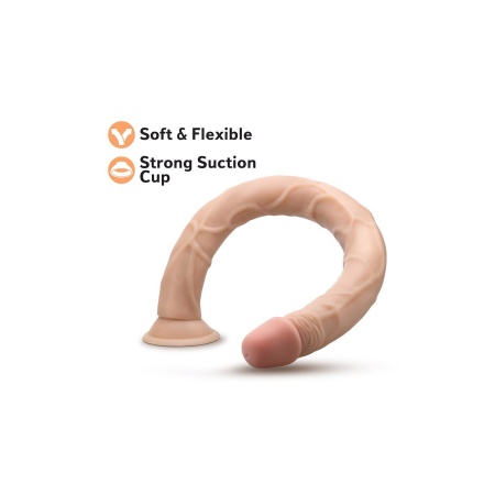 Dildo 19 Inch Beige (48,2 cm) - realistyczna struktura, przyssawka i montaż w uprzęży strap-on - 3