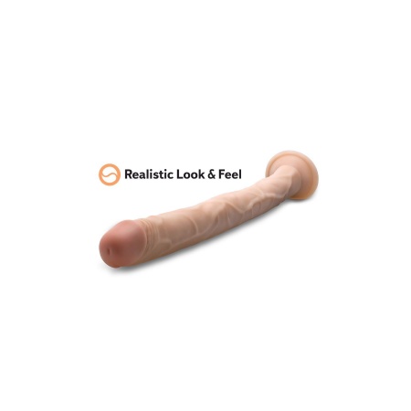 Dildo 19 Inch Beige (48,2 cm) - realistyczna struktura, przyssawka i montaż w uprzęży strap-on - 4