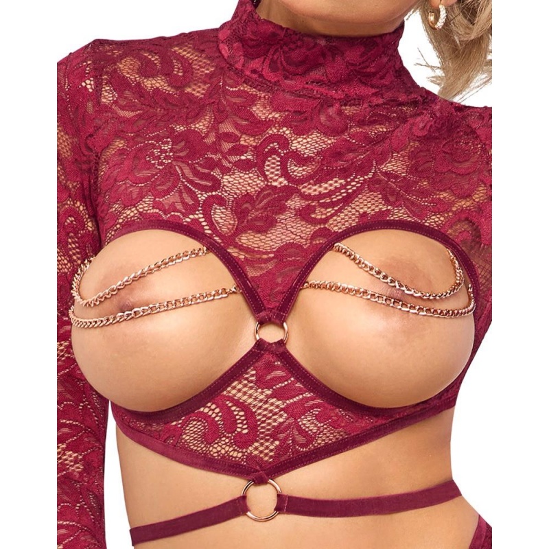 Open Top & Thong red XL - 6