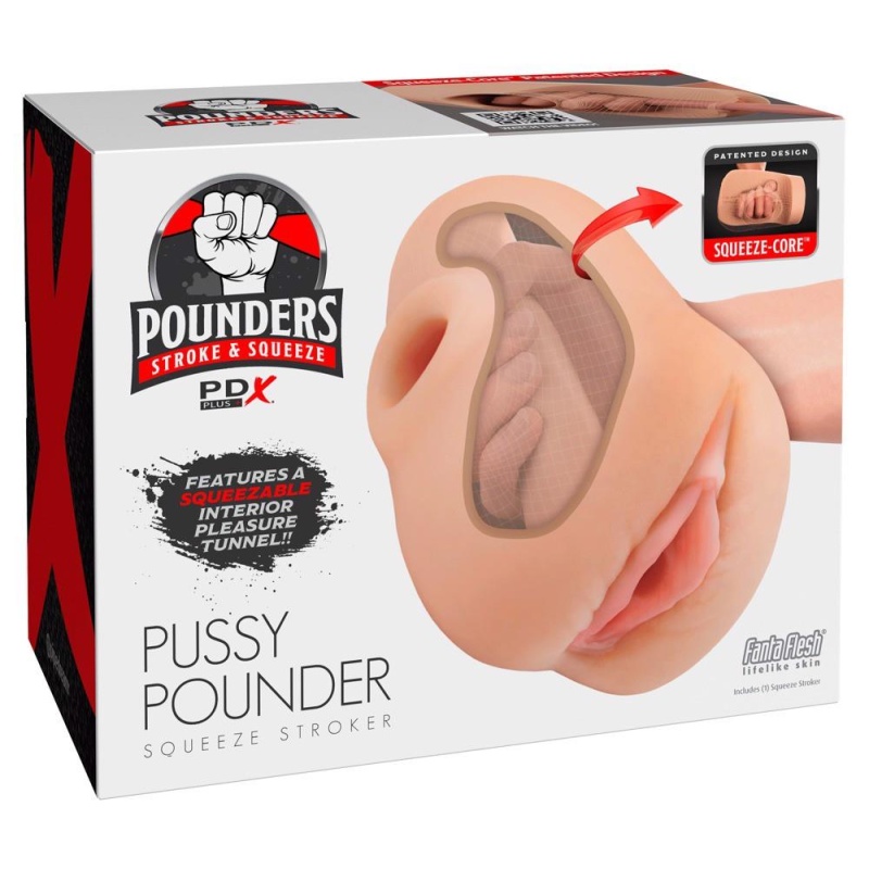 Masturbator Pussy Pounder Squeeze Stroker – konstrukcja Squeeze Core, kanał penetracji 17 cm - 1