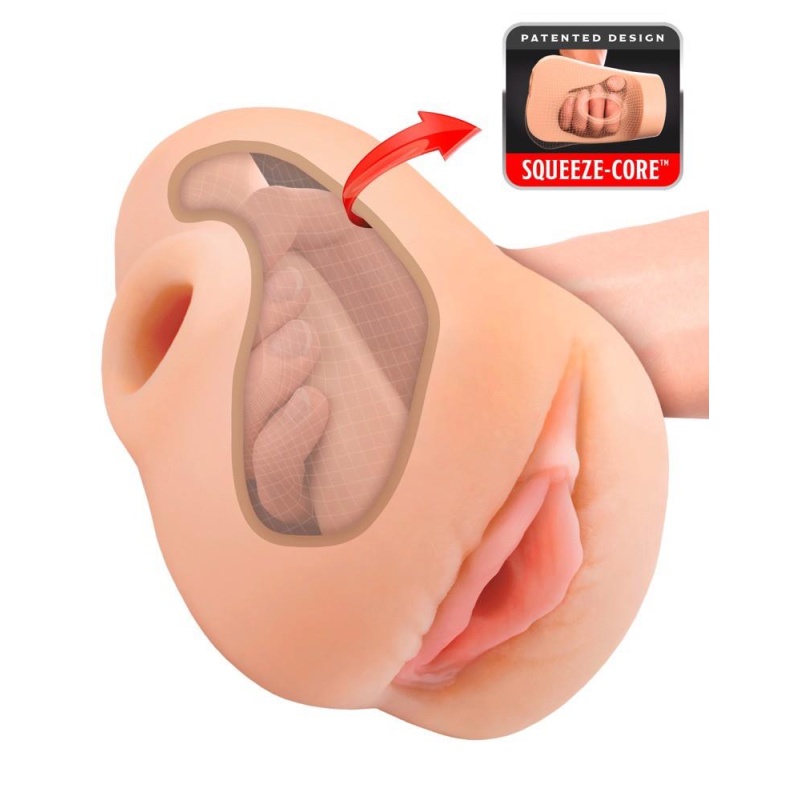 Masturbator Pussy Pounder Squeeze Stroker – konstrukcja Squeeze Core, kanał penetracji 17 cm - 4