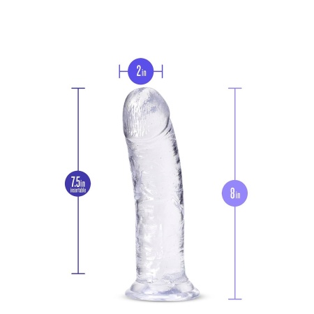Roar N' Ride - przezroczysty dildo z przyssawką, TPE premium, 20,3 cm, Ø 5 cm - 4