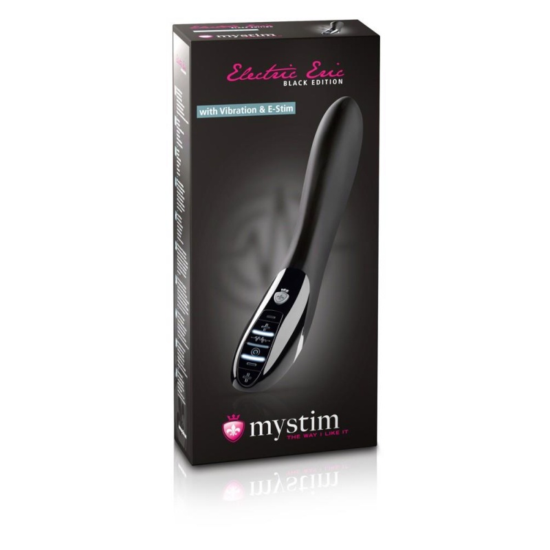 Wibrator dwusilnikowy E-Stim Electric Eric Black Edition – 27 cm, średnica 3,5–3,8 cm - 1