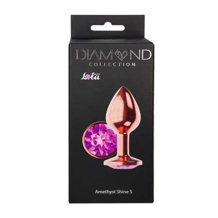 Plug-Butt Plug Diamond Amethyst Shine S Rose Gold - 5