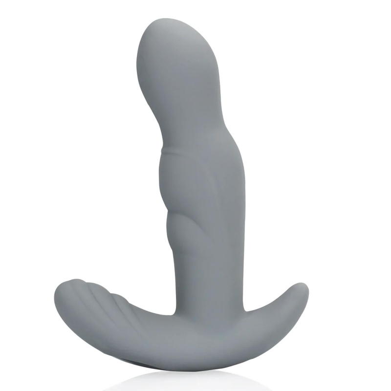 Rotating Prostate Stimulator with Remote Control - Gotham Grey - 1