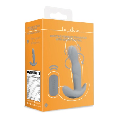 Rotating Prostate Stimulator with Remote Control - Gotham Grey - 1 2