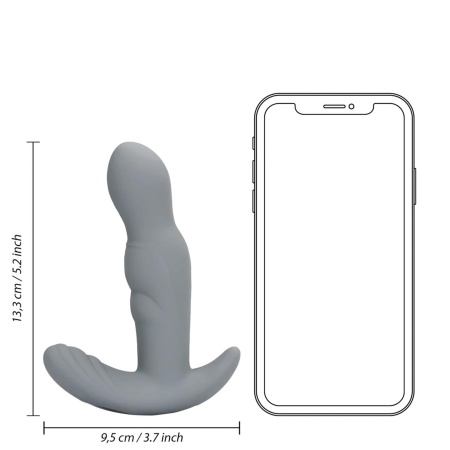 Rotating Prostate Stimulator with Remote Control - Gotham Grey - 8