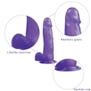 Realistyczne Dildo Jelly Studs Crystal 20 cm Fioletowe z Przyssawką - 5