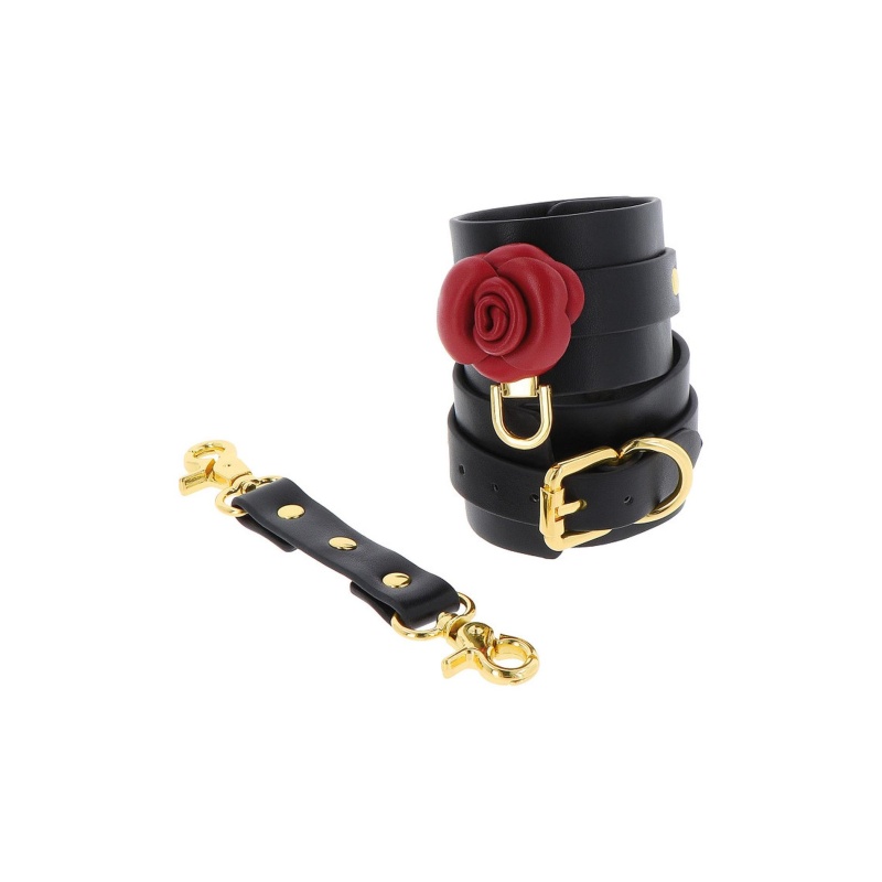 Wild Roses Wrist Cuffs Black - 5