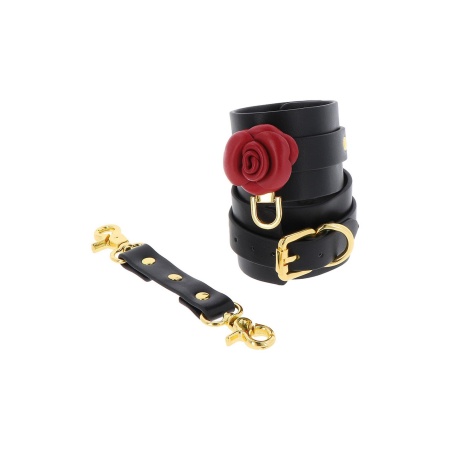 Wild Roses Wrist Cuffs Black - 5