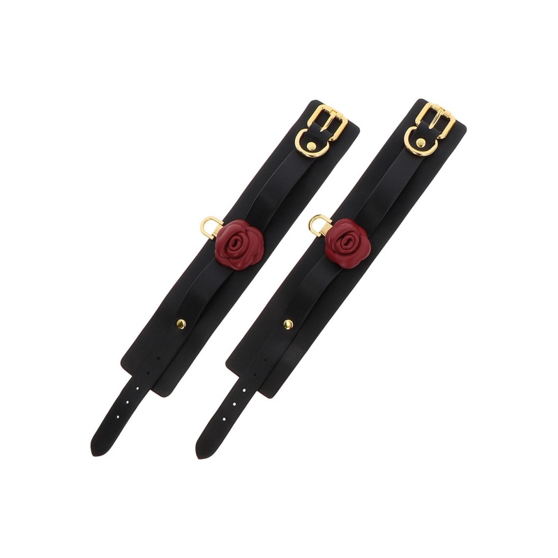 Wild Roses Wrist Cuffs Black - 7