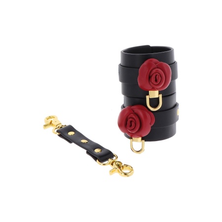 Wild Roses Wrist Cuffs Black - 13