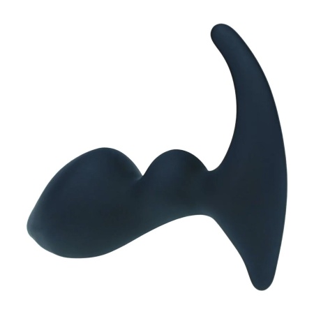 Double Ripple Silicone Prostate Massager - Black - 5