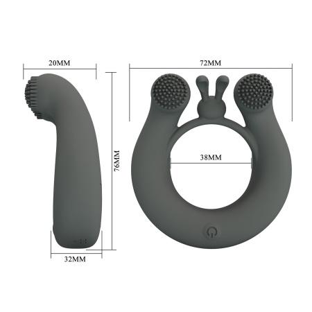 Pierścień erekcyjny Master Ring z dwoma silnikami i wypustkami - 6 cm - 9