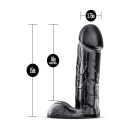 Brutalizer Black - realistyczne dildo z bezporowatego PVC, średnica 9,5 cm, długość całkowita 38,1 cm - 4