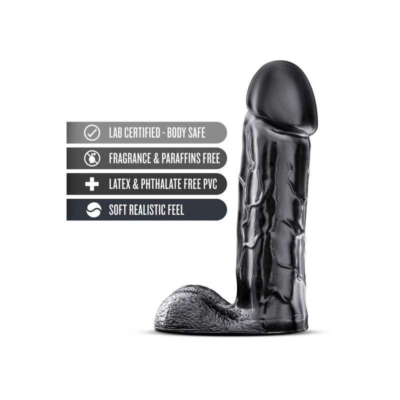 Brutalizer Black - realistyczne dildo z bezporowatego PVC, średnica 9,5 cm, długość całkowita 38,1 cm - 5