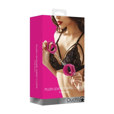 Plush Leather Handcuffs - 1 2