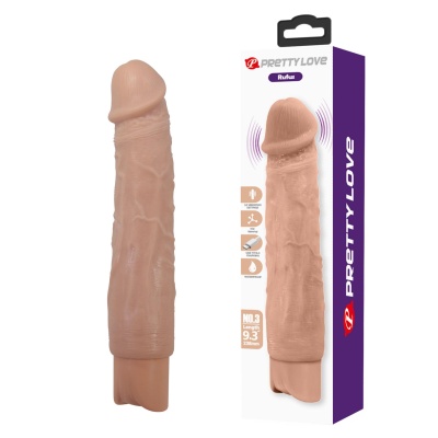 Rufus — realistyczny wibrator dildo: 10 trybów wibracji, TPE, 23,8 cm - 1