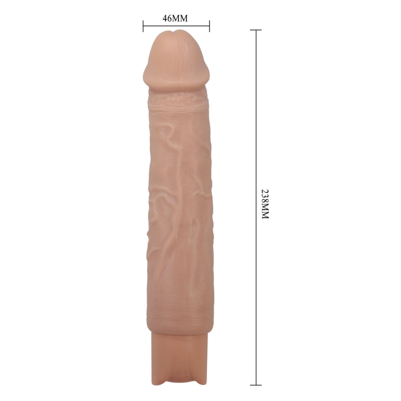 Rufus — realistyczny wibrator dildo: 10 trybów wibracji, TPE, 23,8 cm - 9
