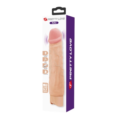 Rufus — realistyczny wibrator dildo: 10 trybów wibracji, TPE, 23,8 cm - 12