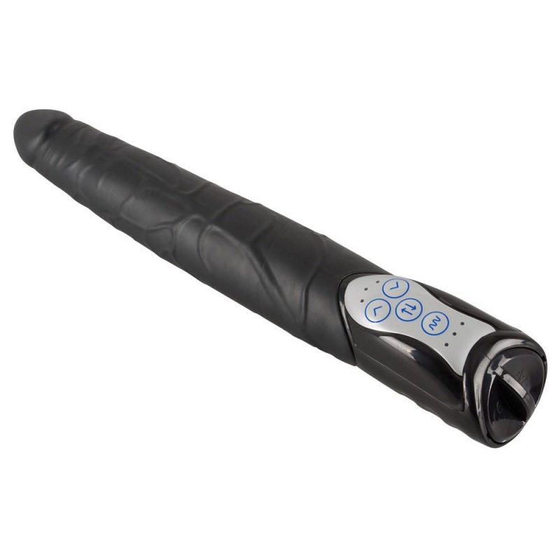 Wibrator Push Thrusting Black — mechanizm posuwisto-zwrotny, żyłkowana powierzchnia, TPE/ABS, 27,7 cm - 7
